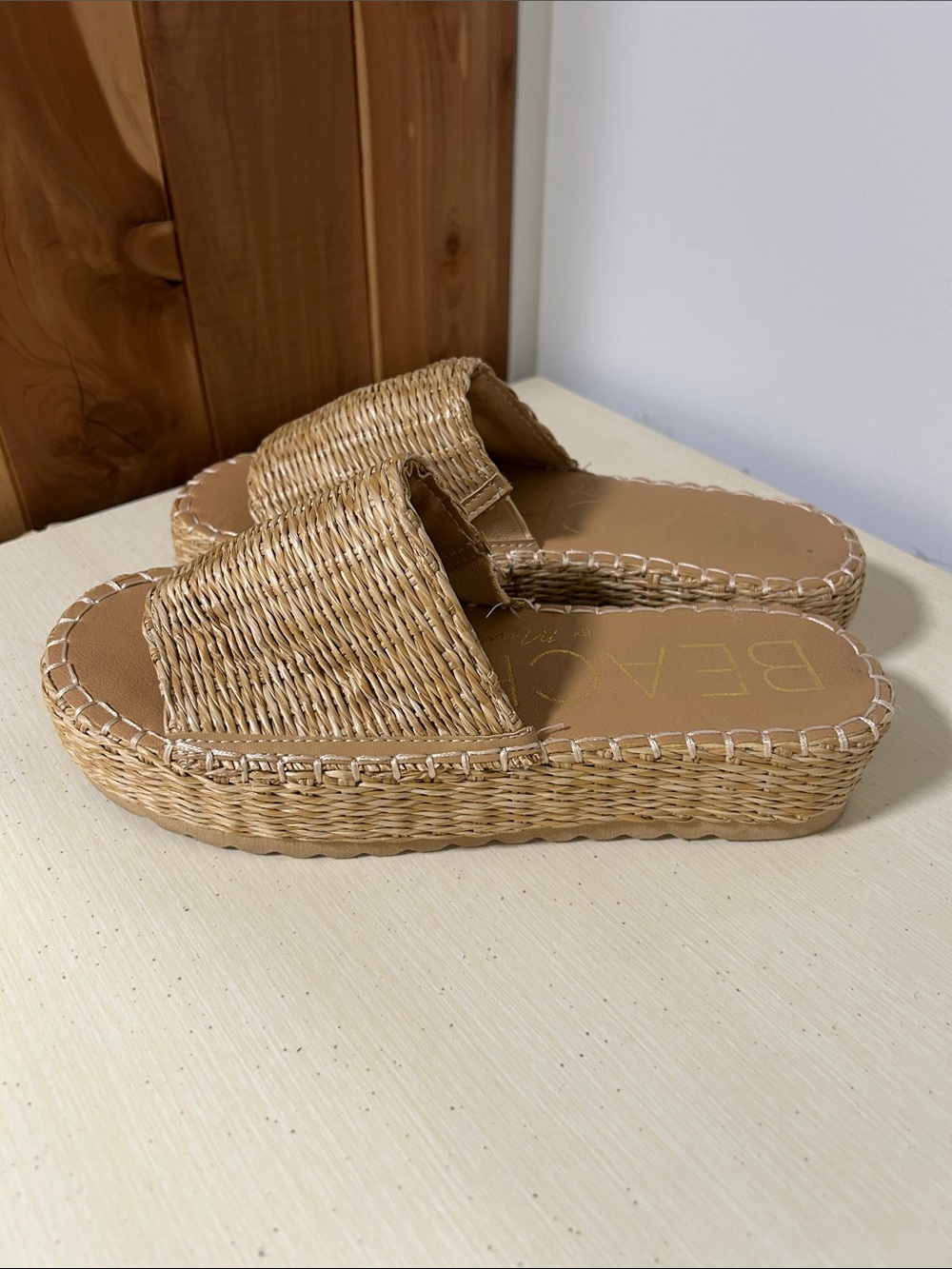 Beach by Matisse Woven Slide Mules in Tan - Picture 6 of 6